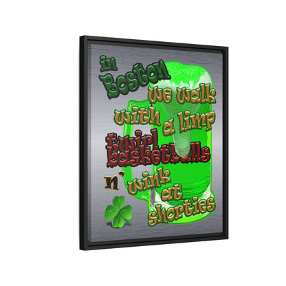 celtics logo - framed canvas art (brushed nickel)