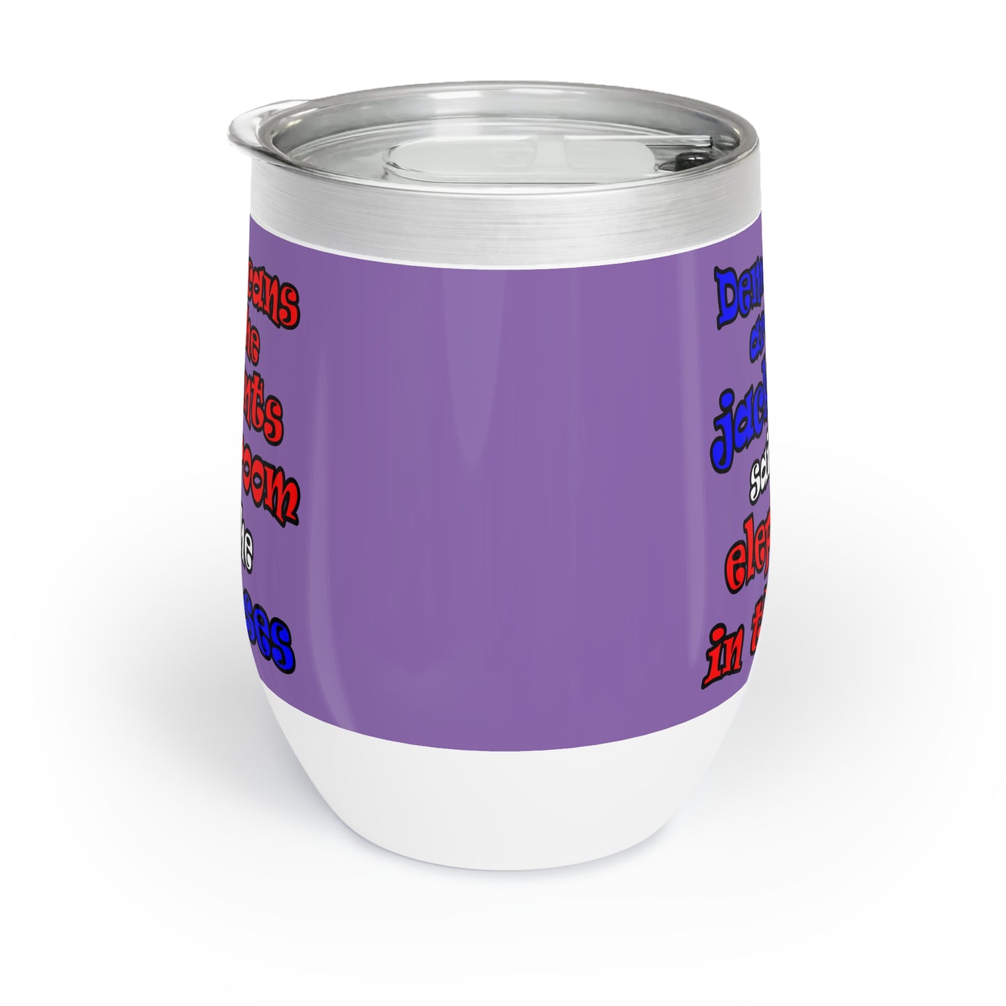 donkeys and elephants - Chill Wine Tumbler (light purple)