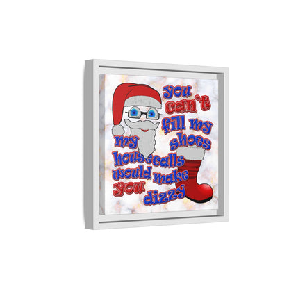 santa's shoes - framed canvas art (white marble)