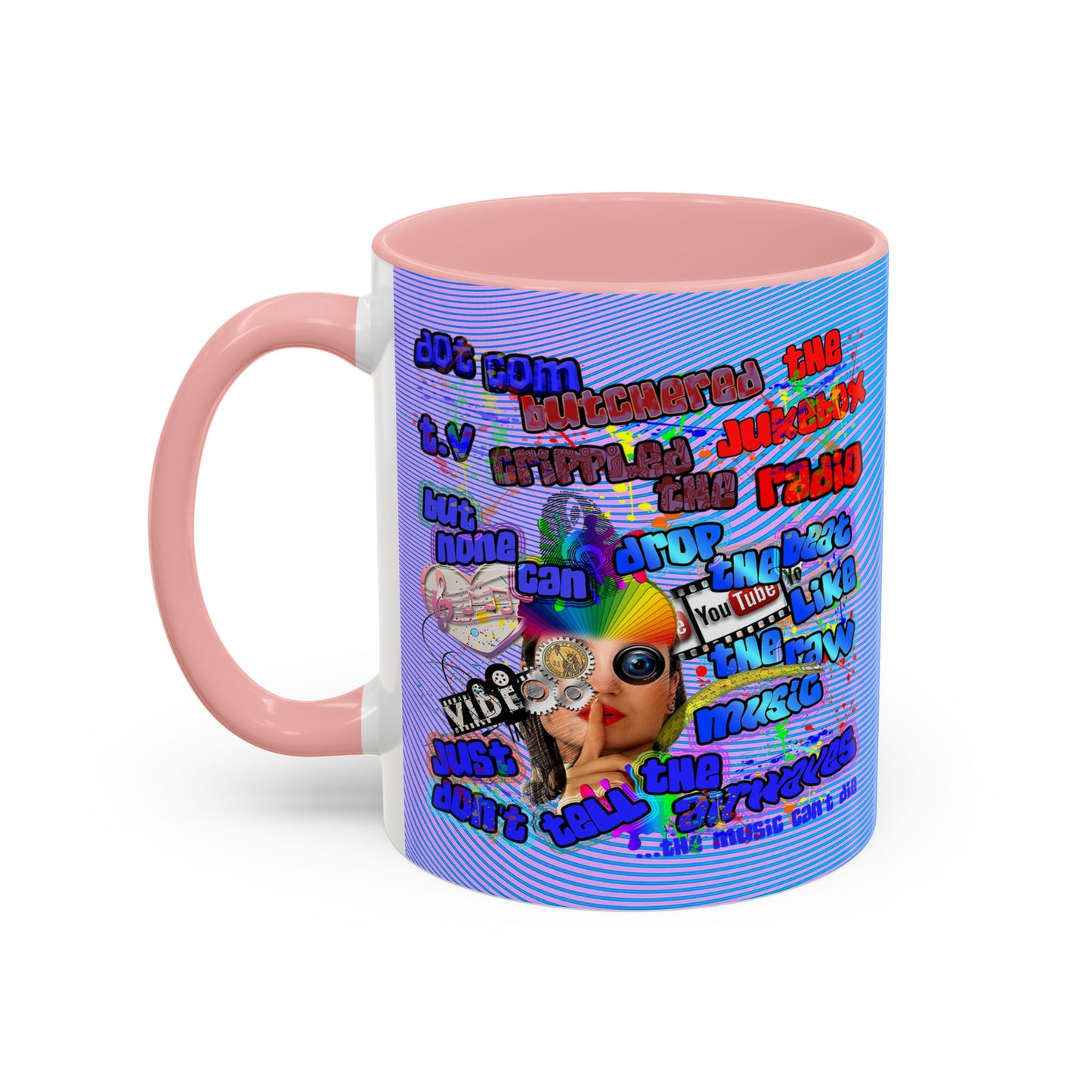 drop the beat - Accent Mug (light blue-purple wave)