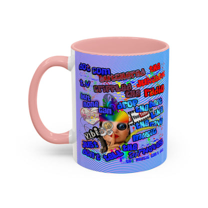drop the beat - Accent Mug (light blue-purple wave)