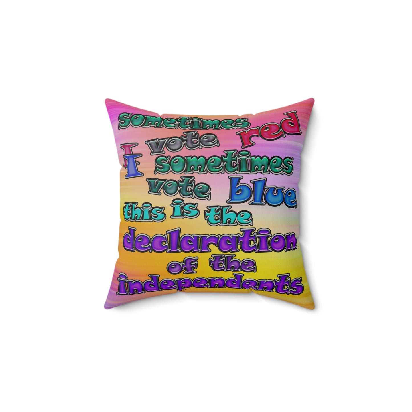 declaration of the independents - Faux Suede Square Pillow - (color blur)