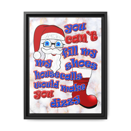 santa's shoes - framed canvas art (white marble)
