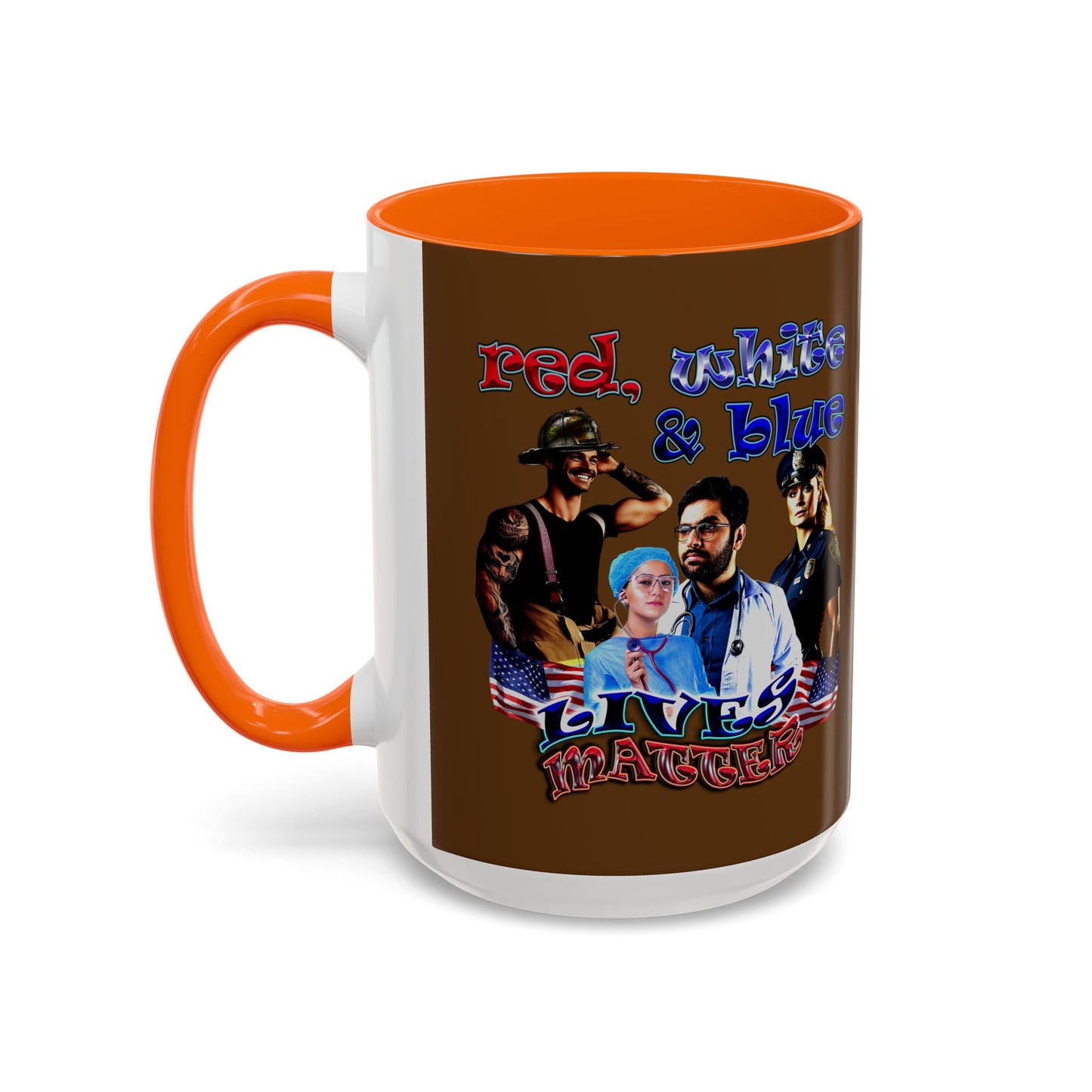 rw&b lives matter - Accent Mug (brown)