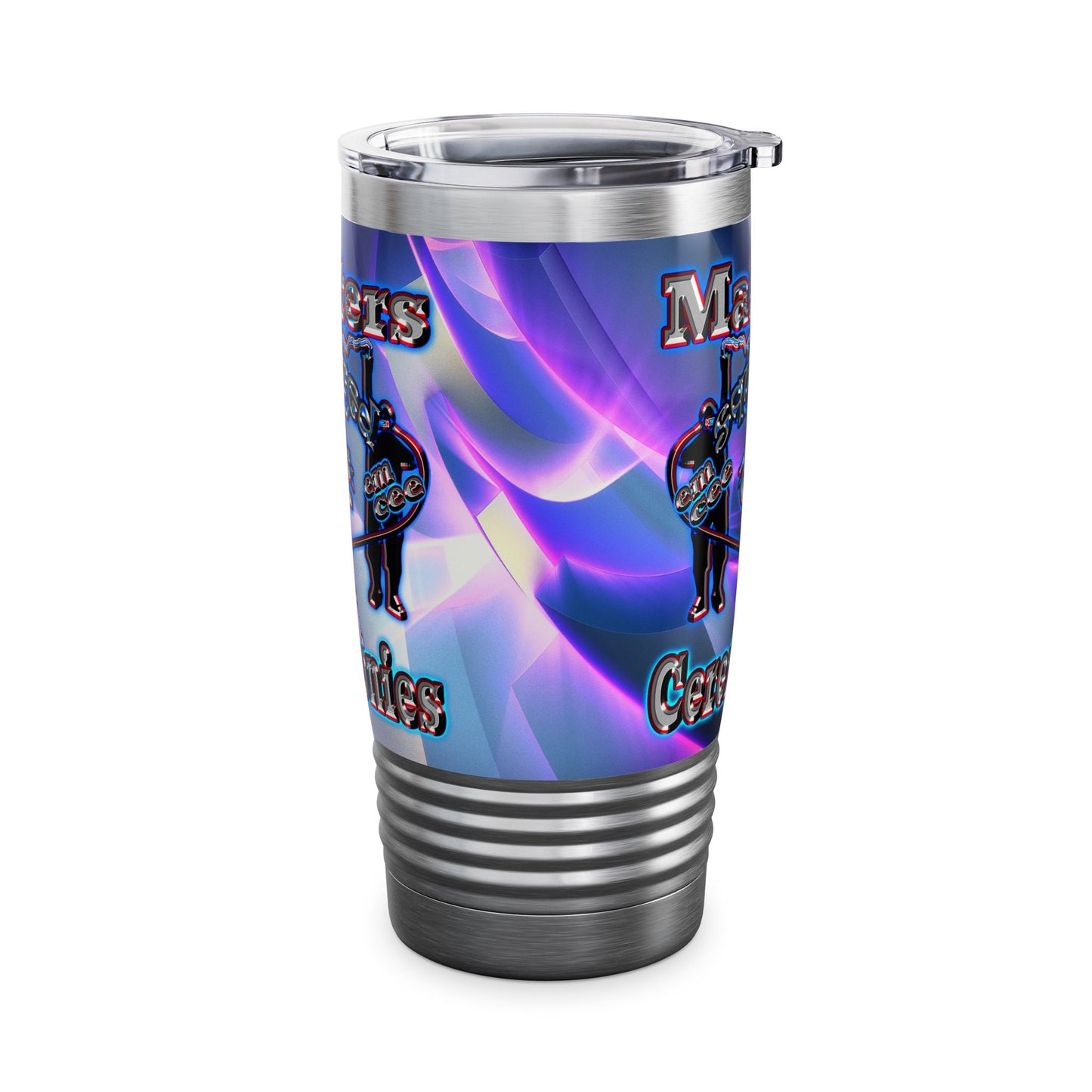 em cee squared - Ringneck Tumbler, 20oz (grey-pink wave)