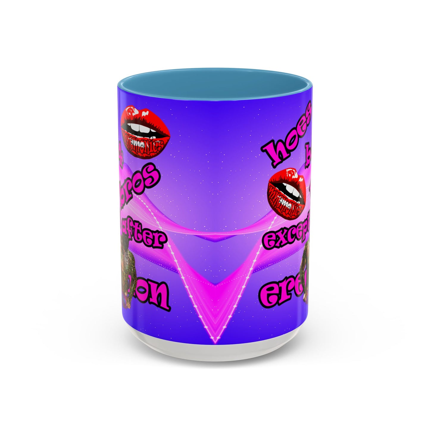hoes b4 bros - Accent Mug (purple-pink wave)