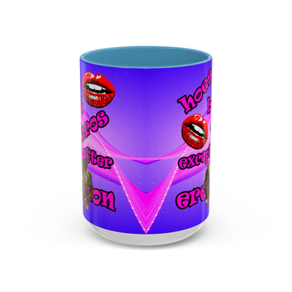 hoes b4 bros - Accent Mug (purple-pink wave)