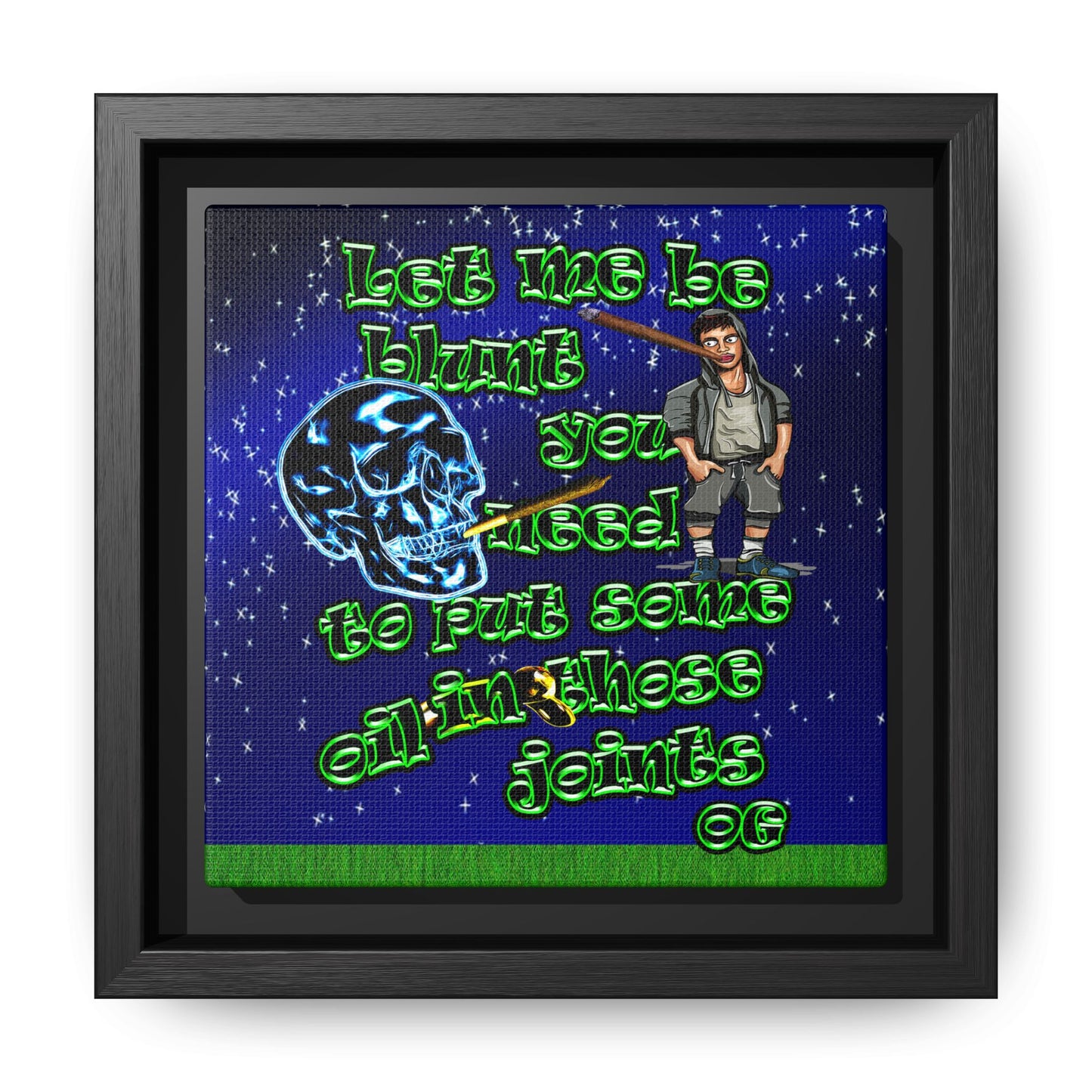 og - framed canvas art ('snoops' background)