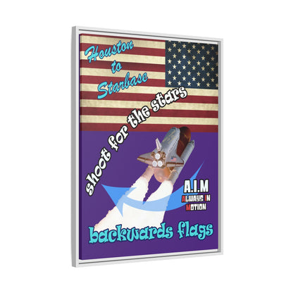 shoot for the stars - framed canvas art (purple)
