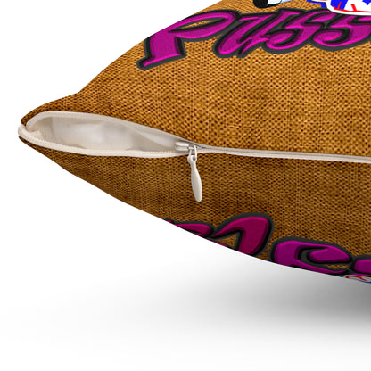 tag that - Spun Polyester Square Pillow - (dichromatic brown papyrus)
