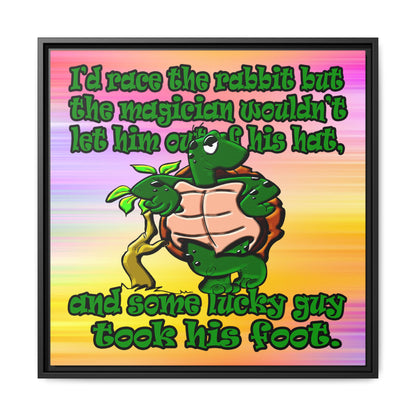 turtle race - framed canvas art (color blur)