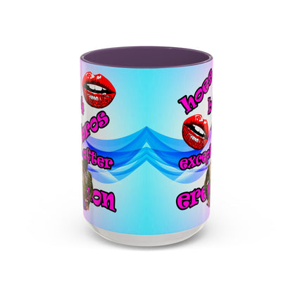 hoes b4 bros - Accent Mug (light blue-pink wave)