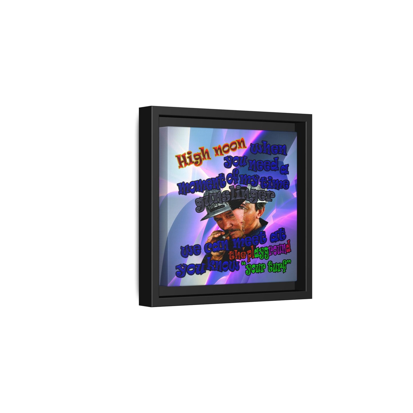 high noon - framed canvas art (grey-pink wave)
