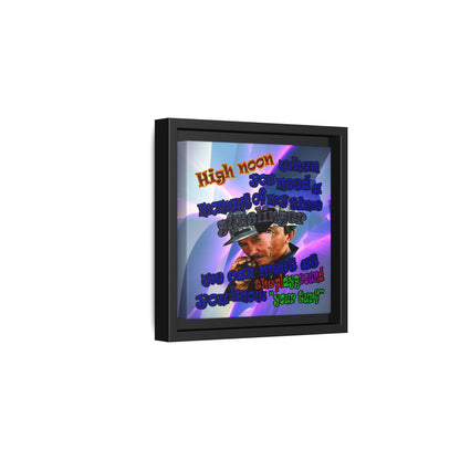 high noon - framed canvas art (grey-pink wave)