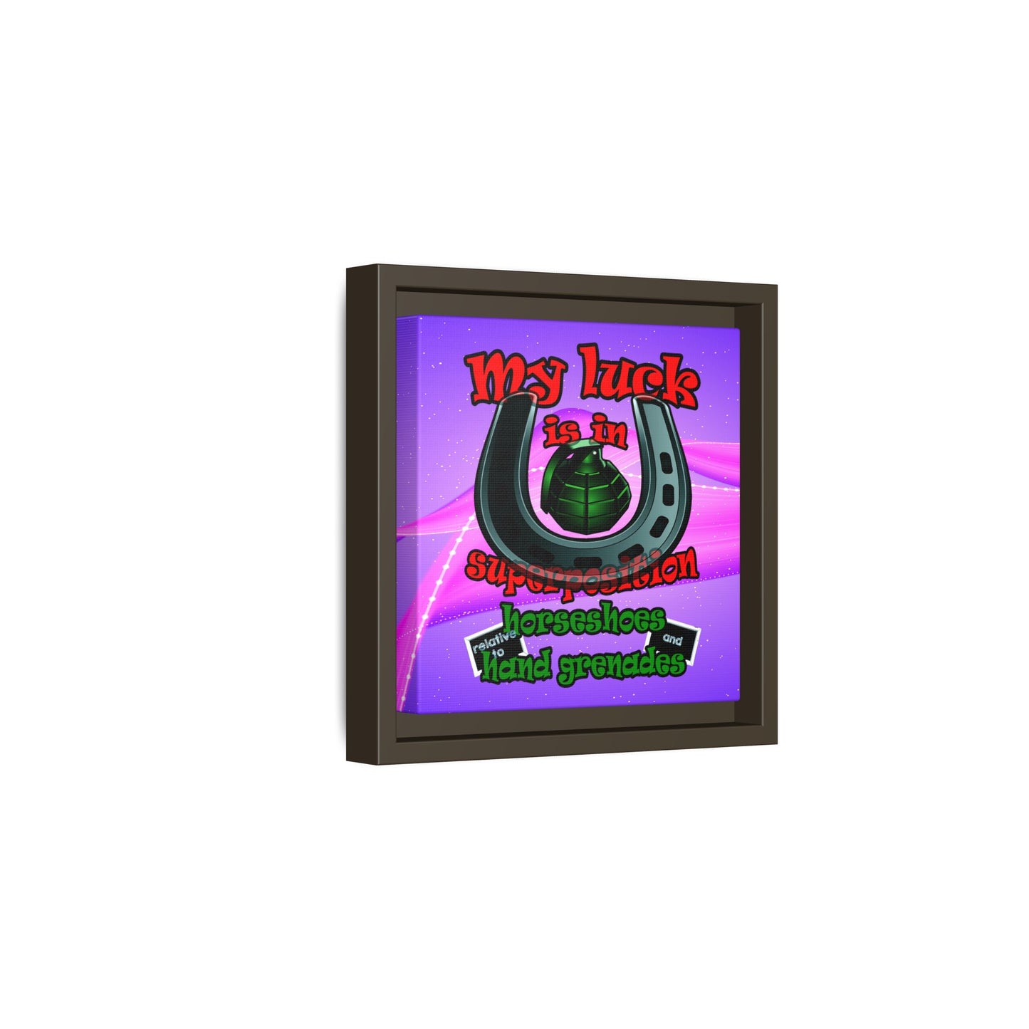 my luck - framed canvas art (purple-pink wave)