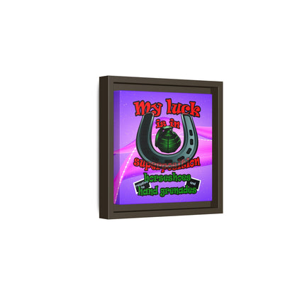 my luck - framed canvas art (purple-pink wave)