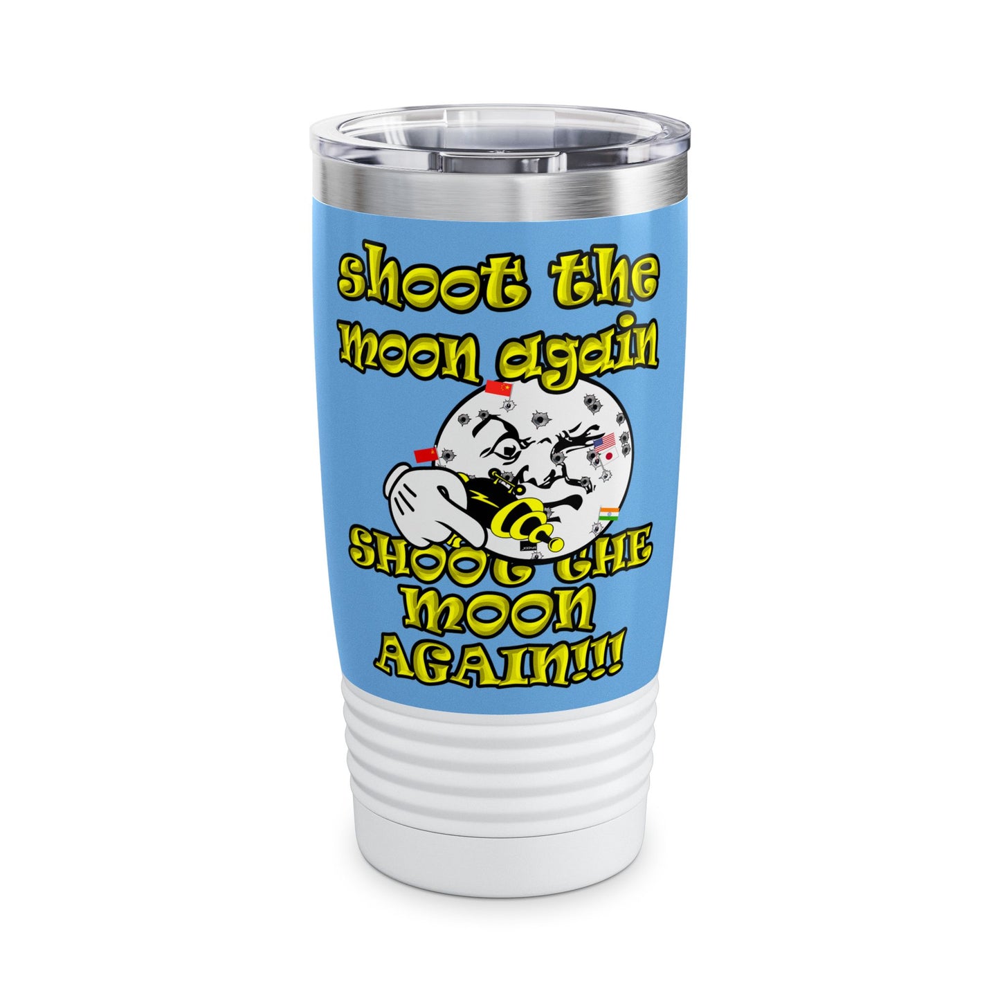 shoot the moon again - Ringneck Tumbler, 20oz (light blue)