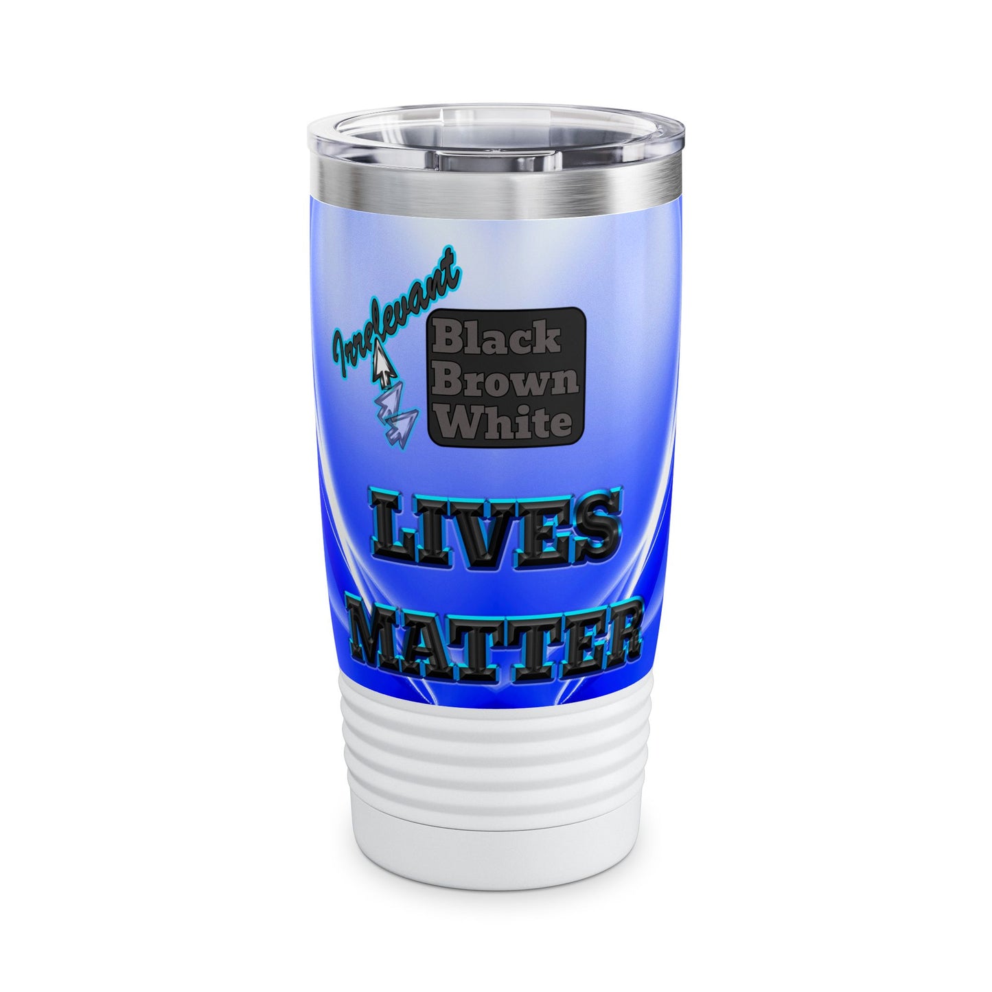irrelevant - Ringneck Tumbler, 20oz (blue-white wave)