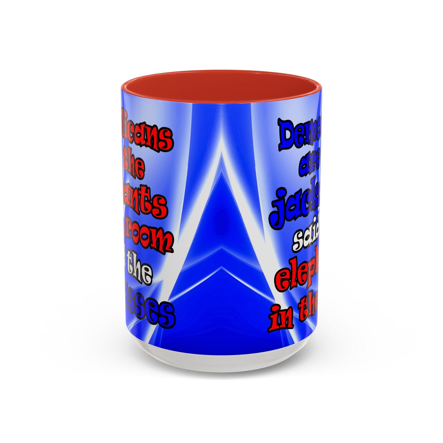 donkeys and elephants - Accent Mug (blue-white wave)