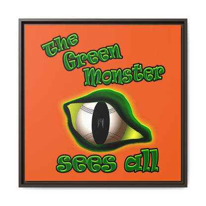 green monster - framed canvas art (orange)
