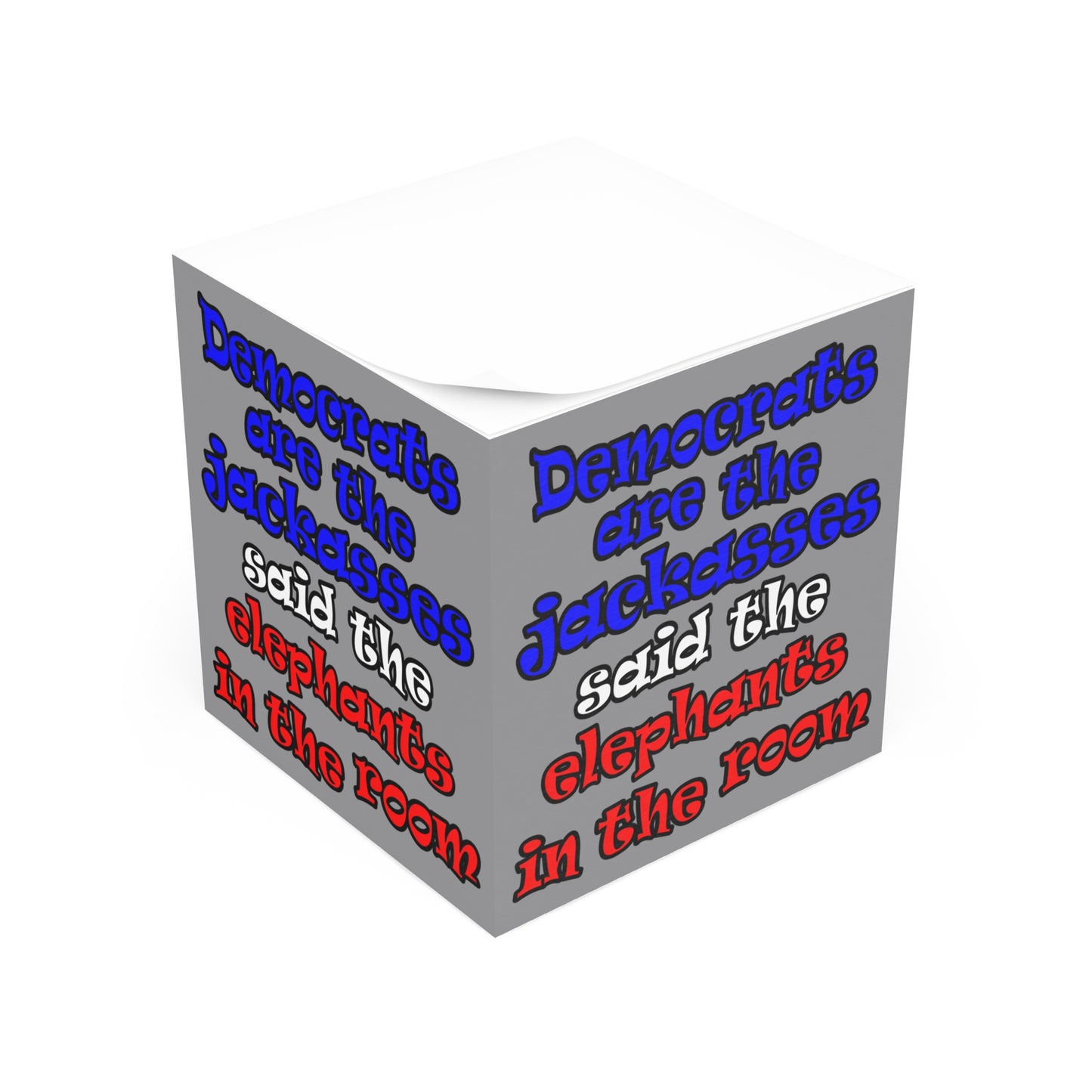 donkeys and elephants - note cube (grey)