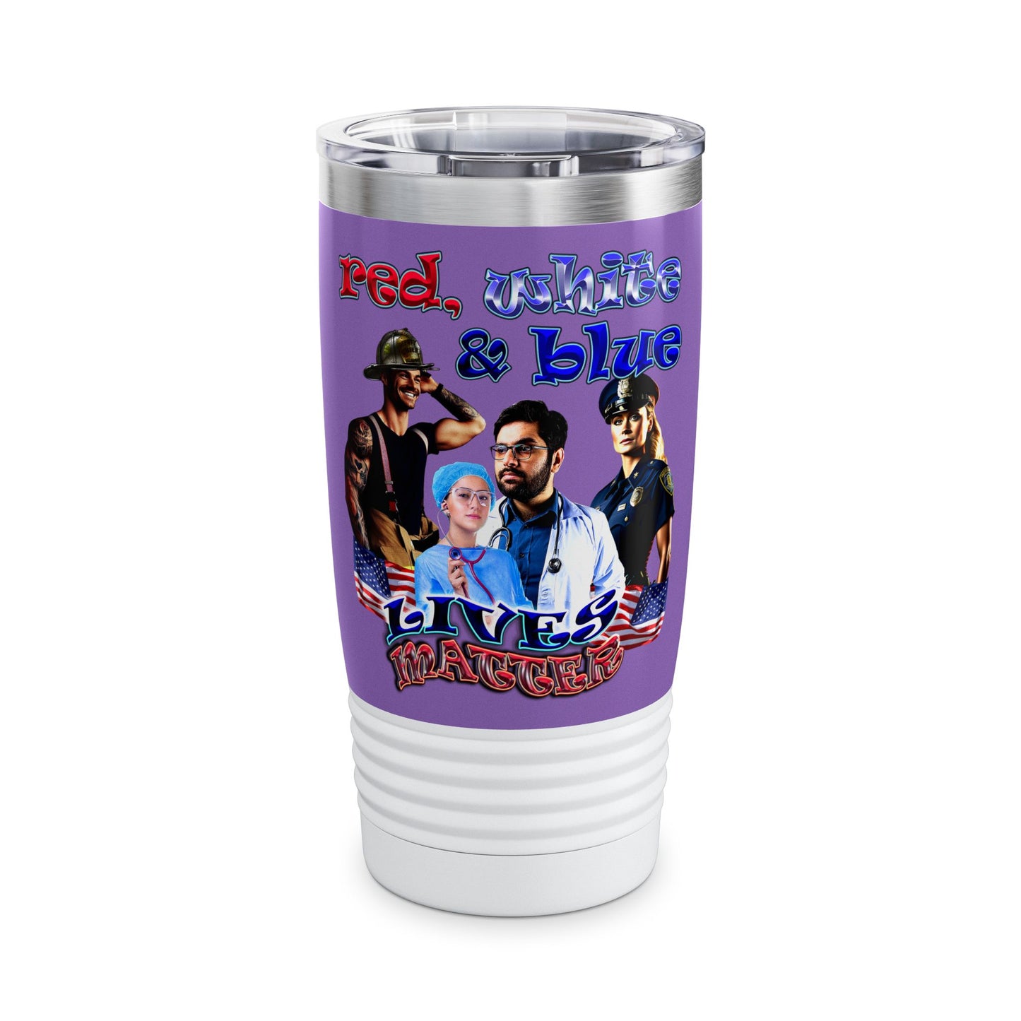 rw&b lives matter - Ringneck Tumbler, 20oz (light purple)