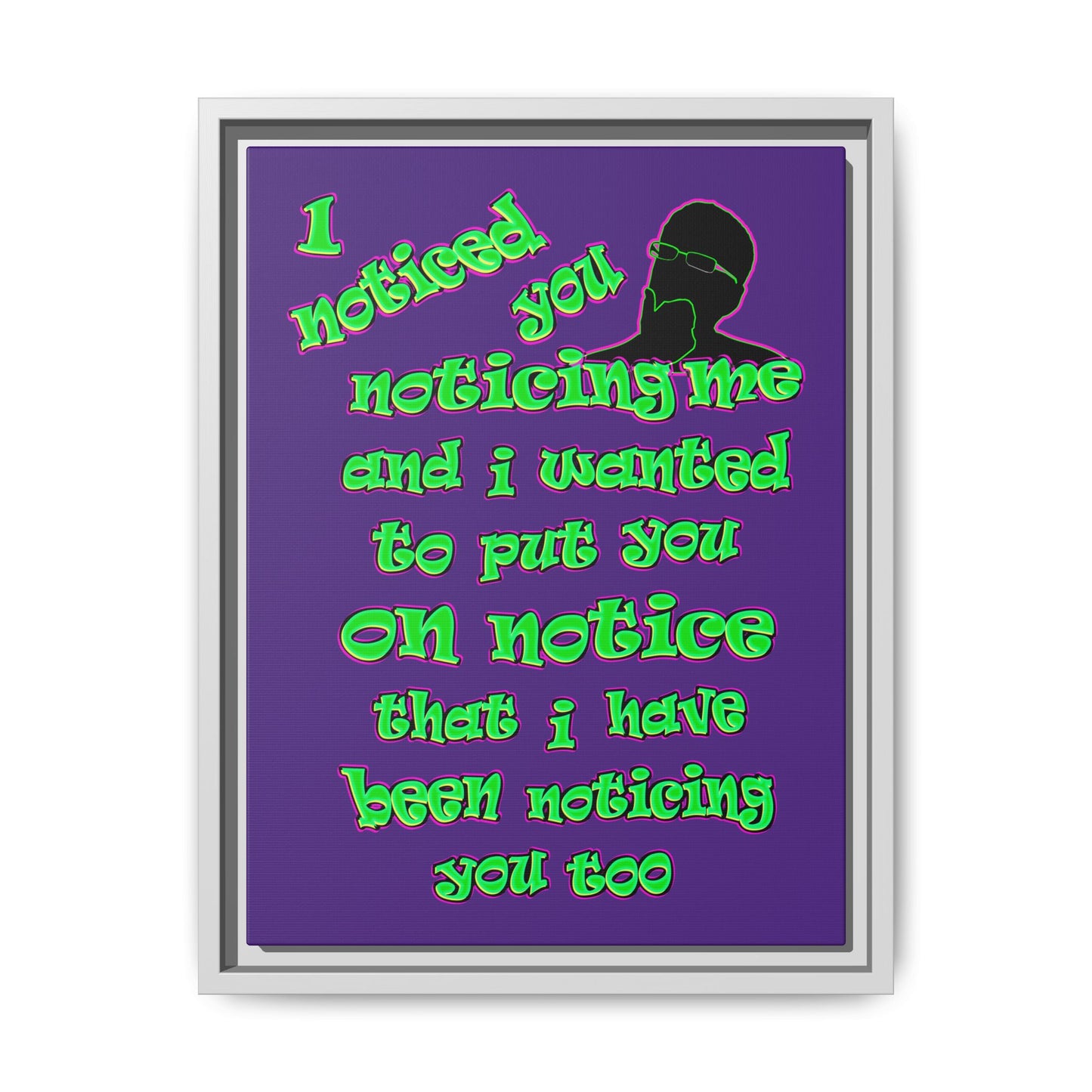 noticed you noticing - framed canvas art (purple)