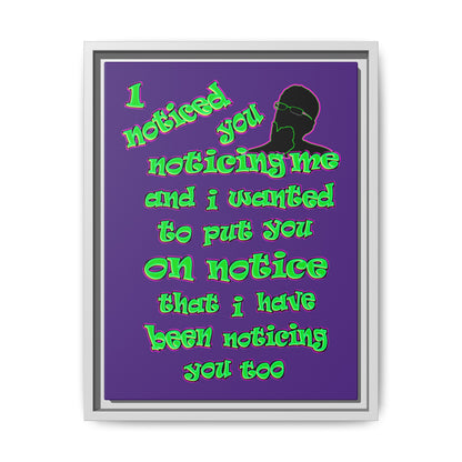 noticed you noticing - framed canvas art (purple)