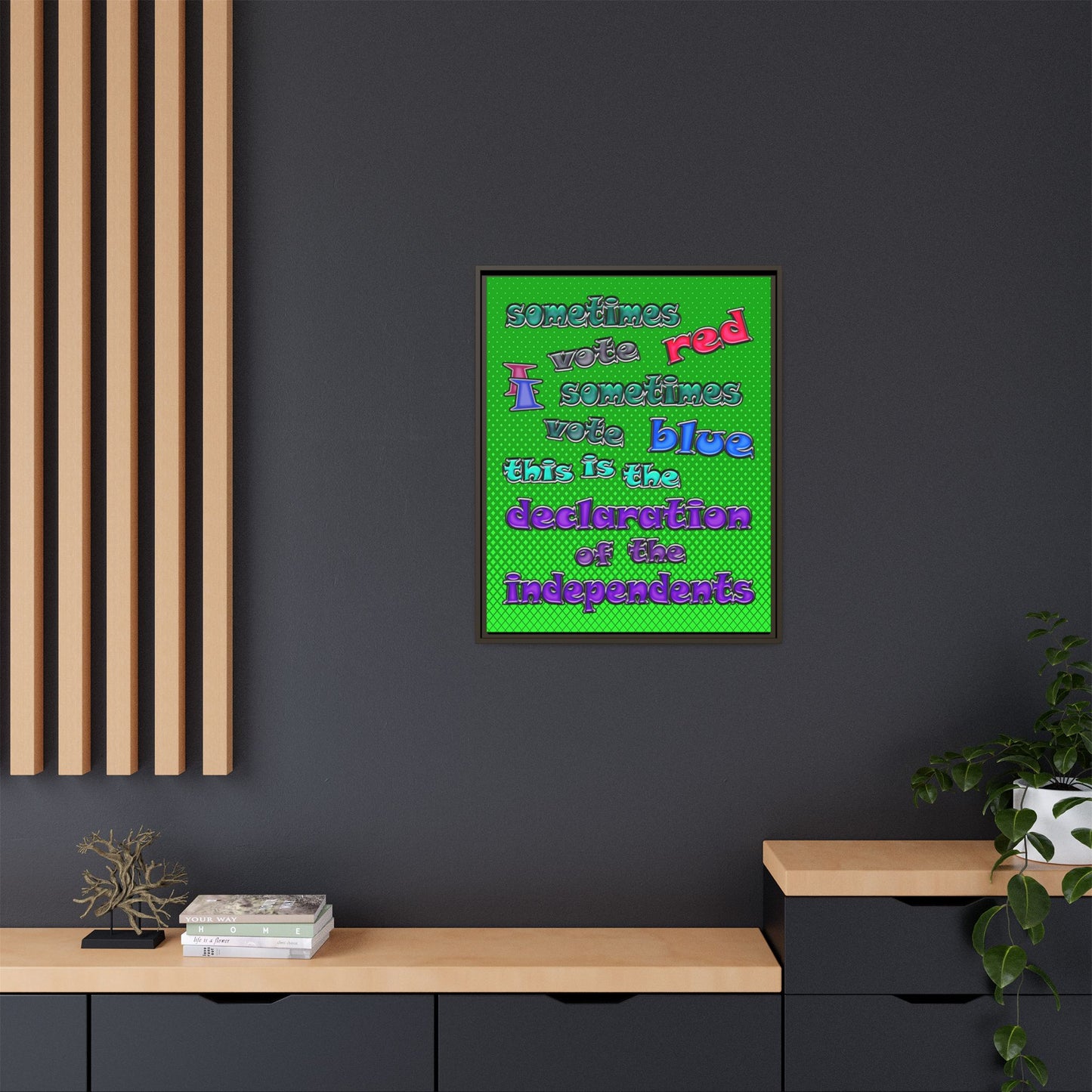 declaration of the independents - framed canvas art (logo green)