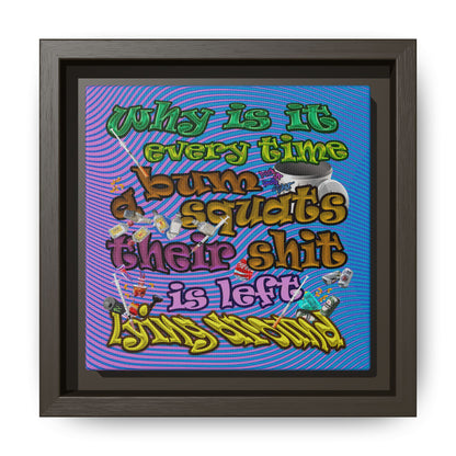 the bum's shit - framed canvas art (light blue-purple wave)