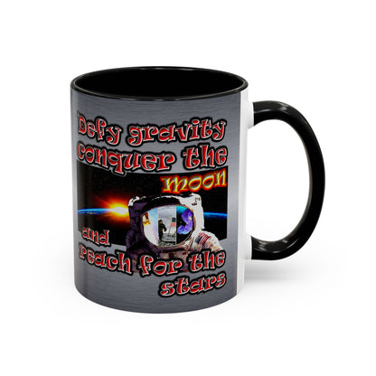 defy conquer reach - Accent Mug (brushed nickel)