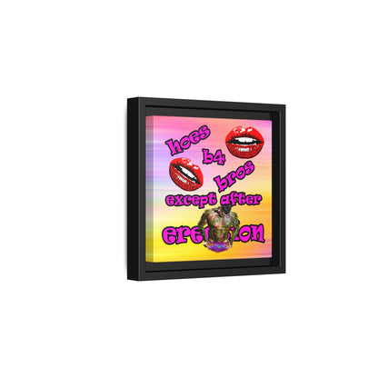 hoes b4 bros - framed canvas art (color blur)