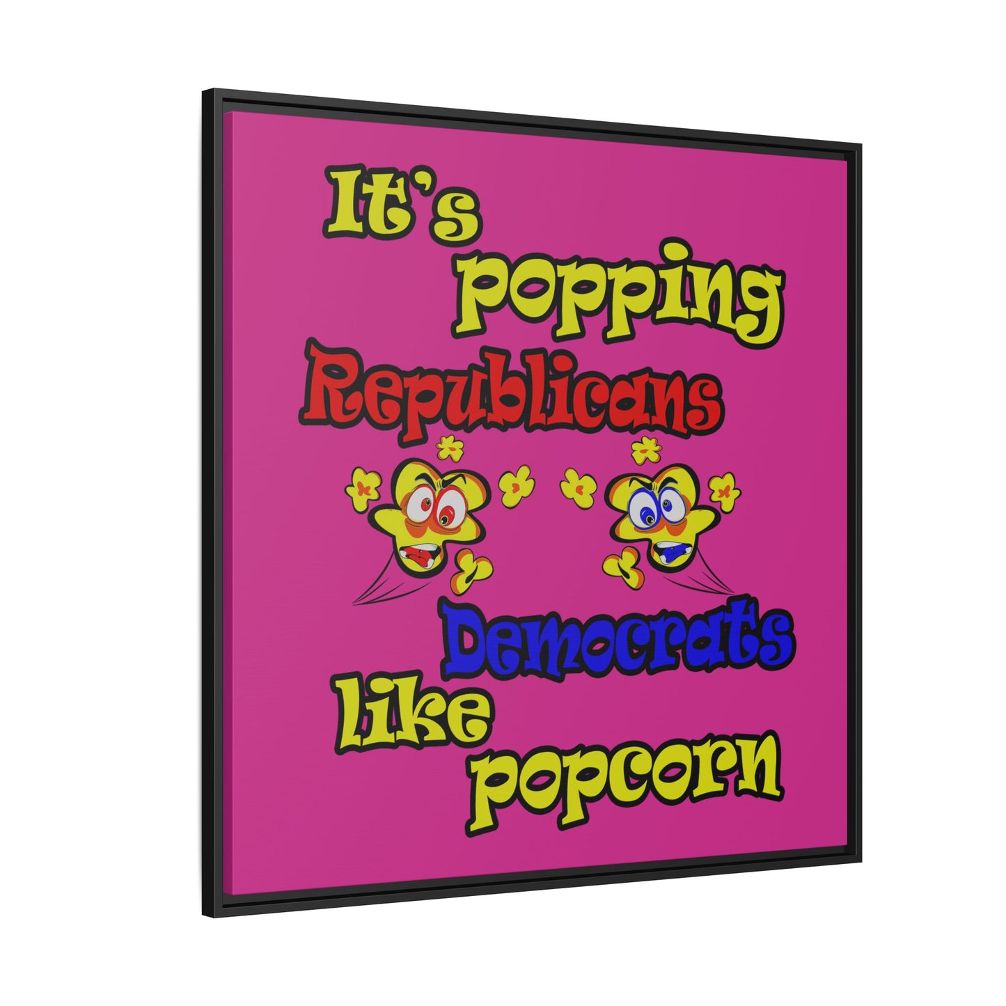 popping like popcorn - framed canvas art (pink)