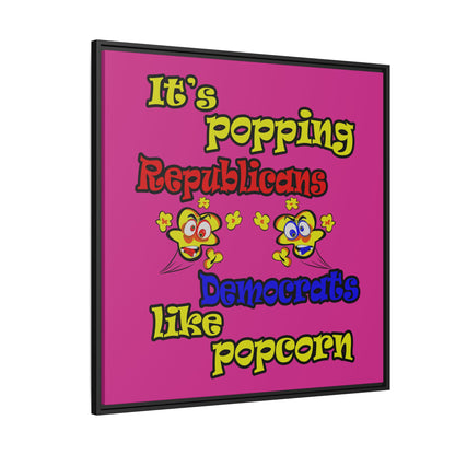 popping like popcorn - framed canvas art (pink)
