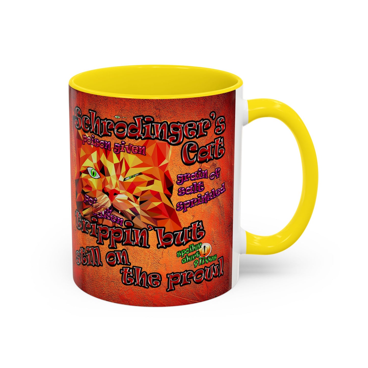 schrodinger's cat - Accent Mug (burnt orange)