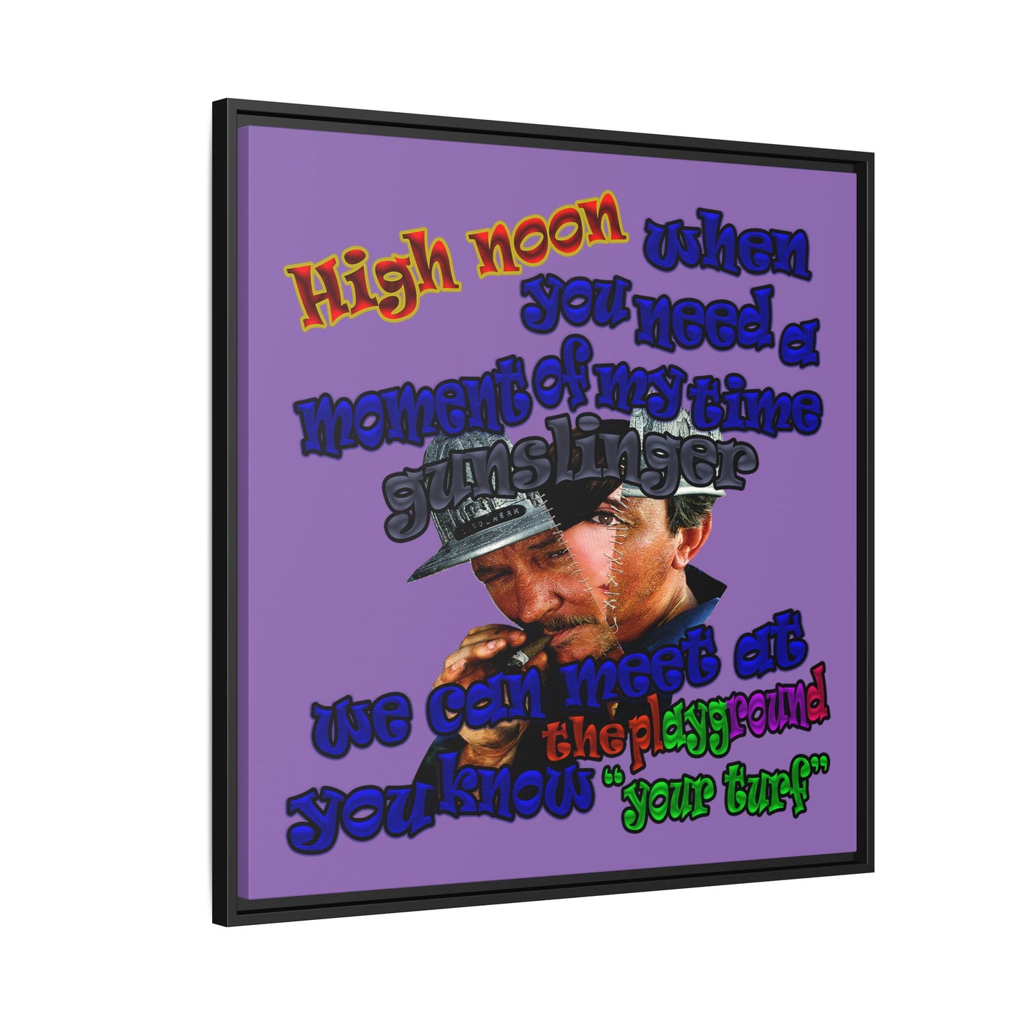 high noon - framed canvas art (light purple)