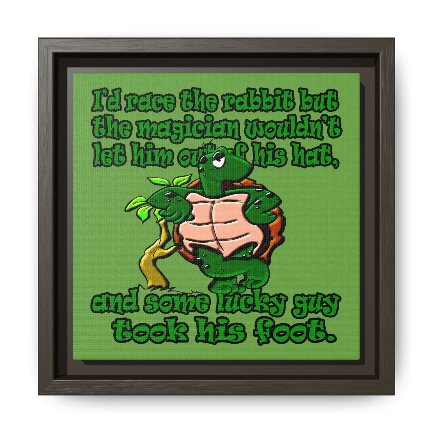turtle race - framed canvas art (green)