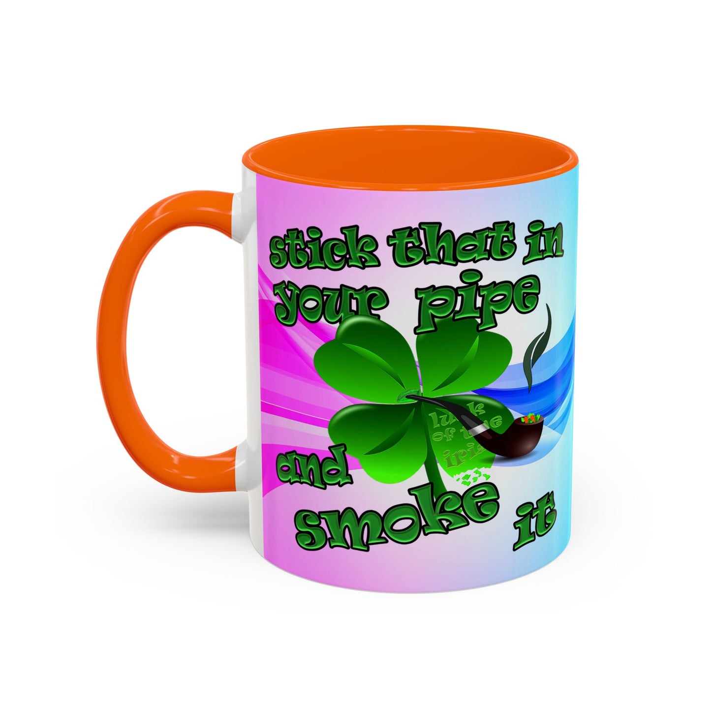 celtics logo - Accent Mug (light blue-pink wave)