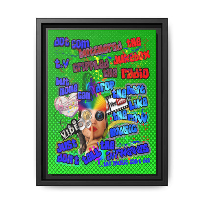 drop the beat - framed canvas art (logo green)
