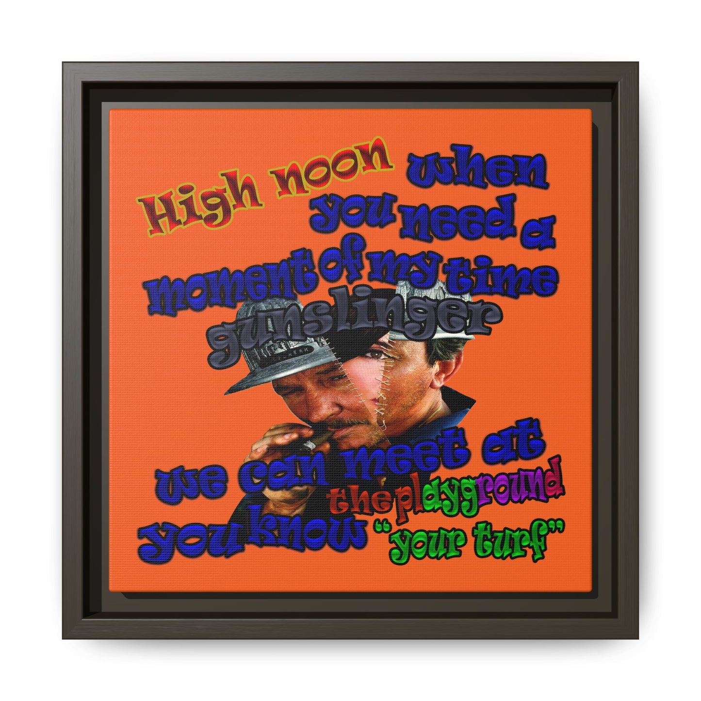 high noon - framed canvas art (orange)