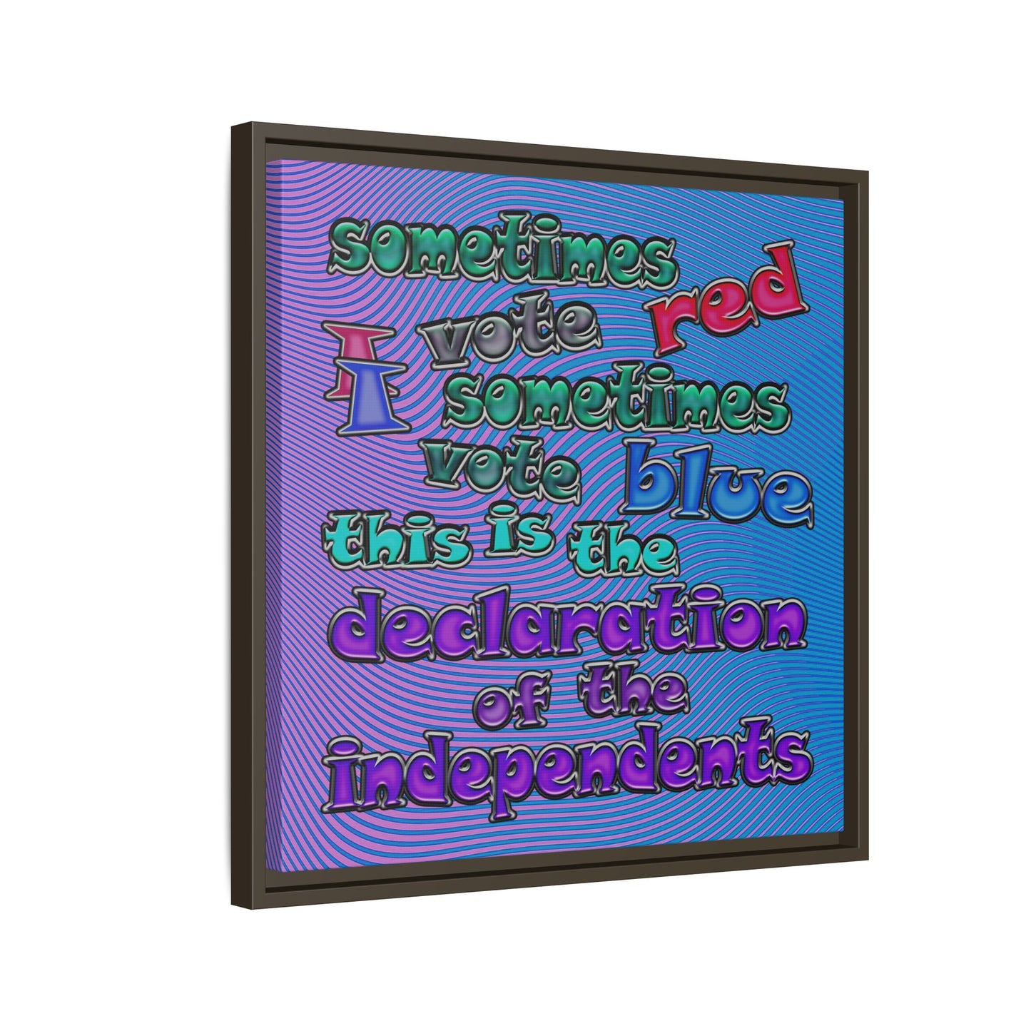 declaration of the independents - framed canvas art (light blue-purple wave)