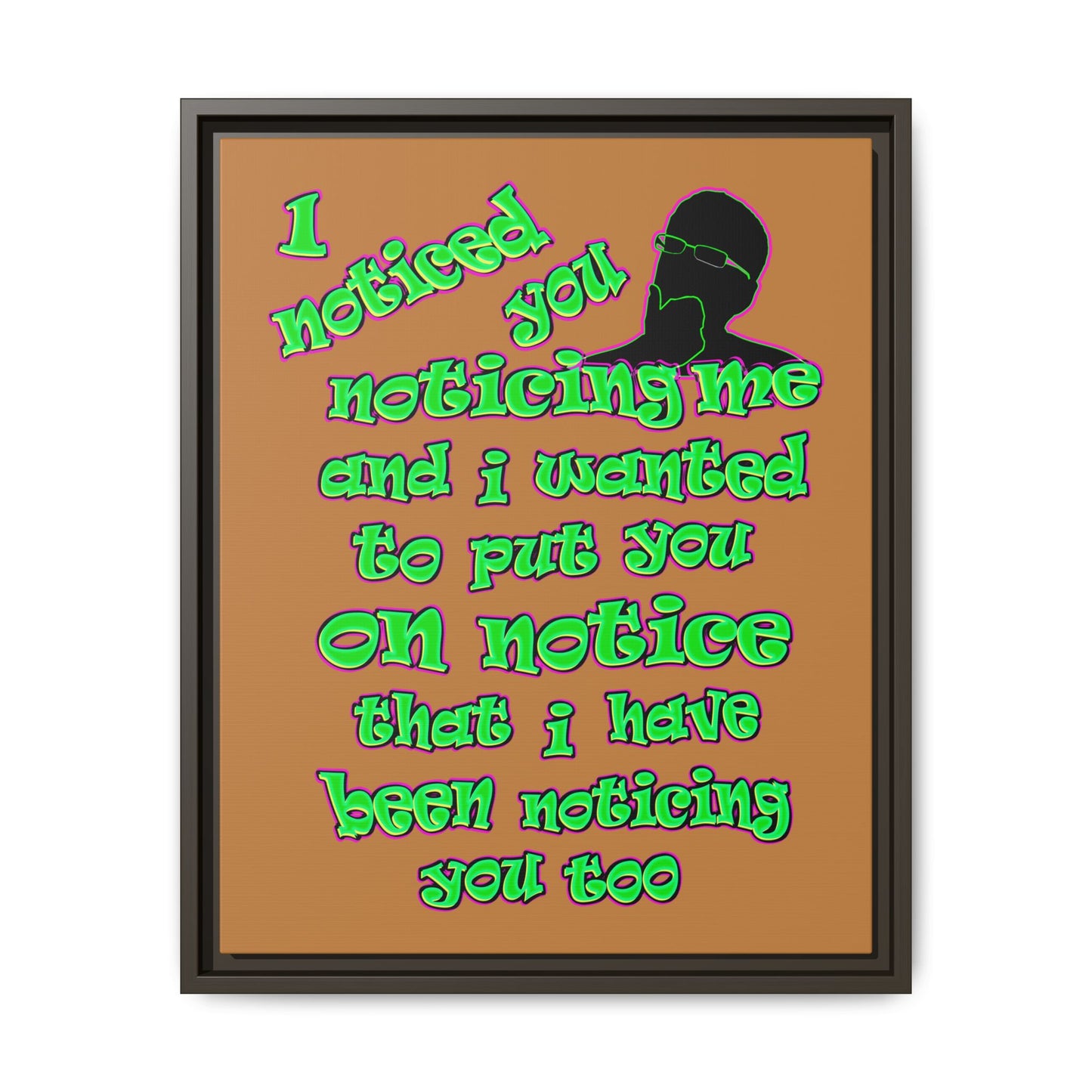 noticed you noticing - framed canvas art (light brown)