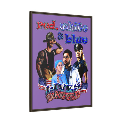 rw&b lives matter - framed canvas art (light purple)