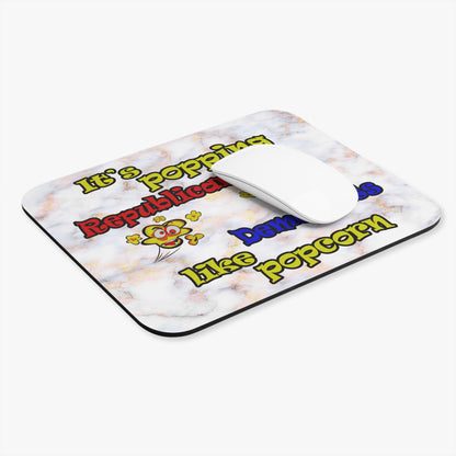 popping like popcorn - Mouse Pad (Rectangle) (white marble)