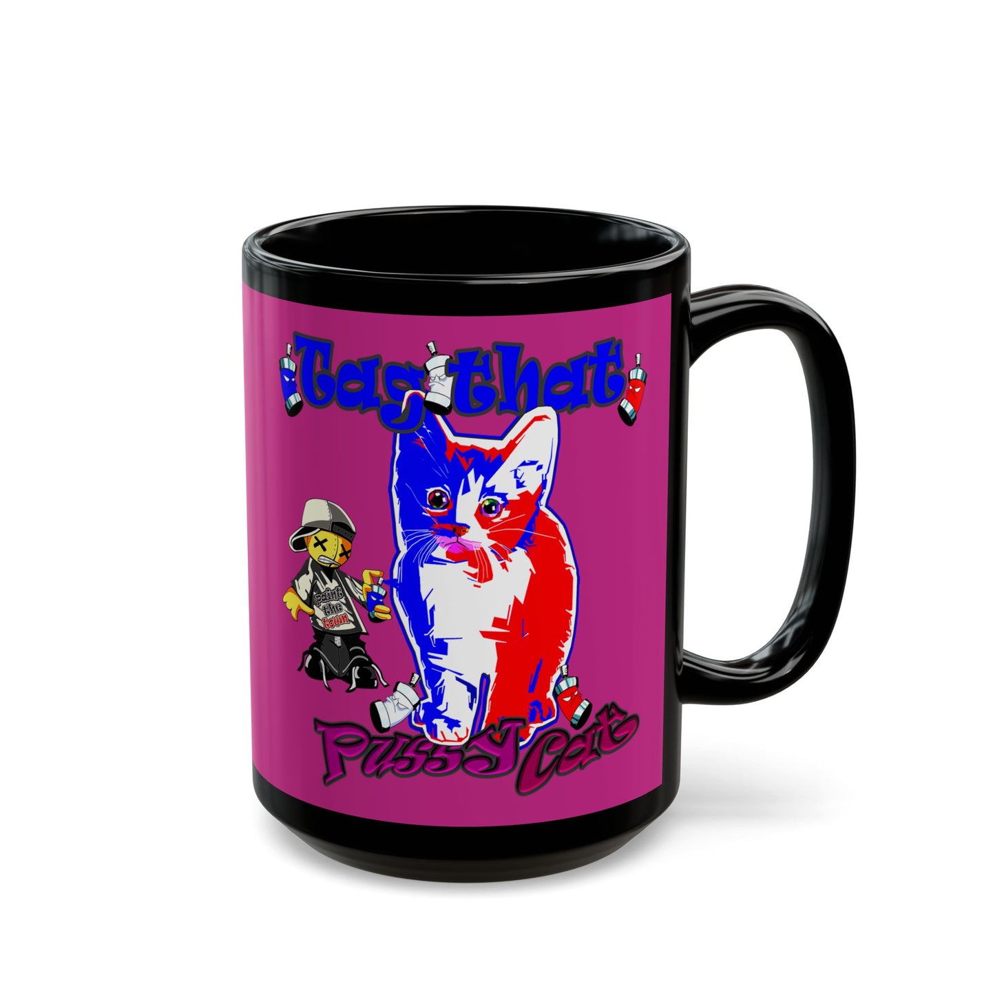 tag that - Black Mug (pink)