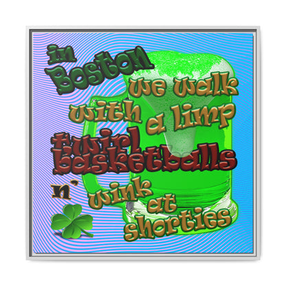 celtics logo - framed canvas art (light blue-purple wave)