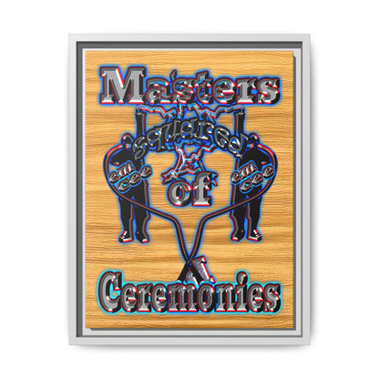 em cee squared - framed canvas art (butterscotch wood finish)