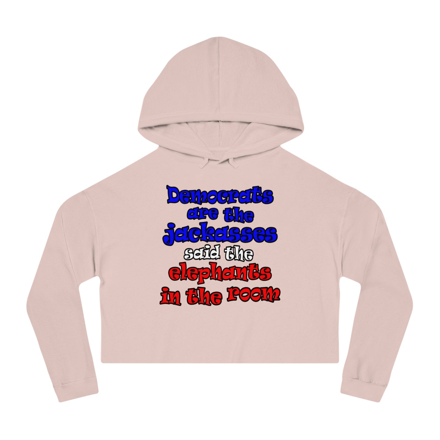 donkeys and elephants - Women’s Cropped Hooded Sweatshirt