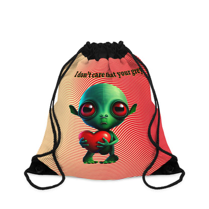 I don't care that your grey - Drawstring Bag (yellow-orange wave)