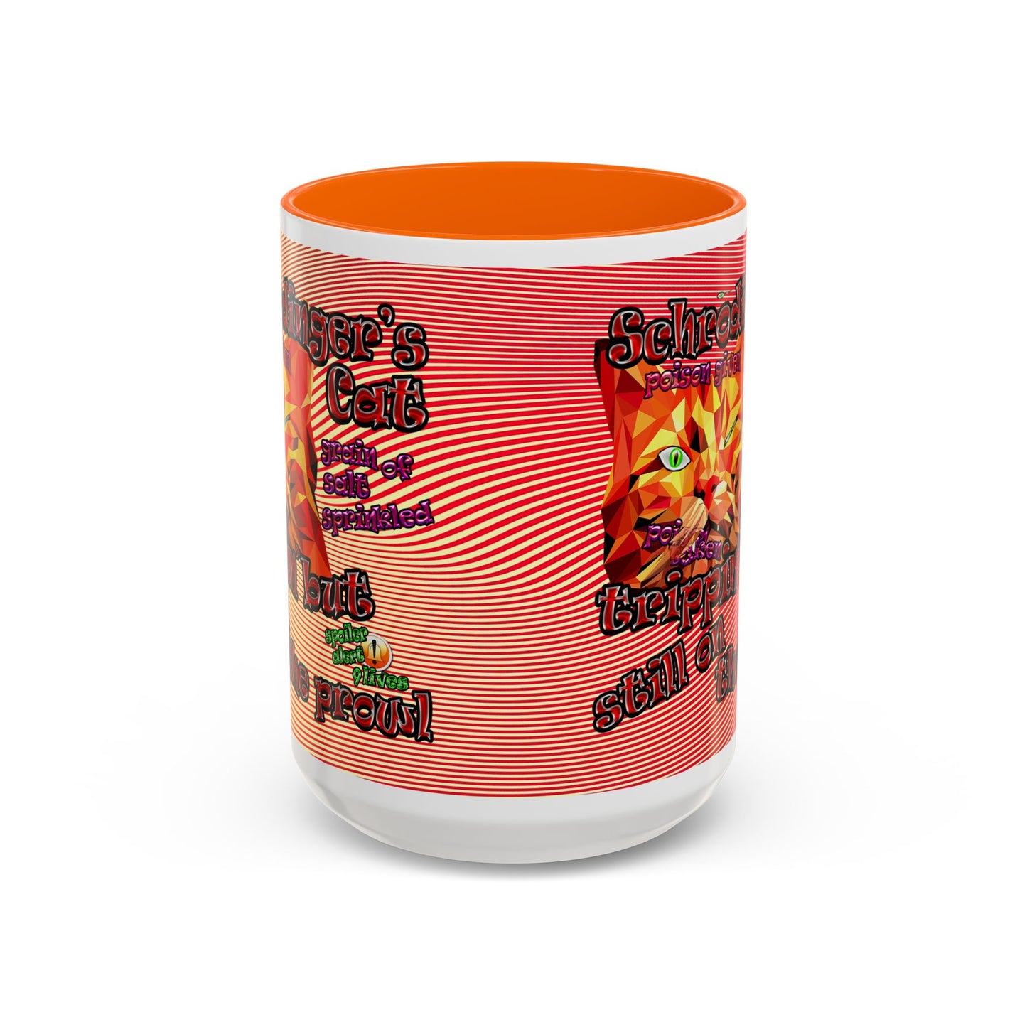 schrodinger's cat - Accent Mug (yellow-orange wave)